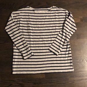 EUC JCrew quarter sleeve boat neck boxy top